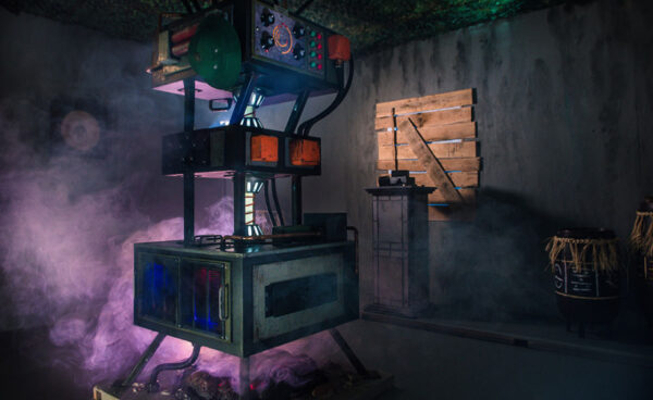 Mystical interior of The Chamber of Lost Legends escape room at Fox in a Box Adelaide, featuring ancient-themed props.