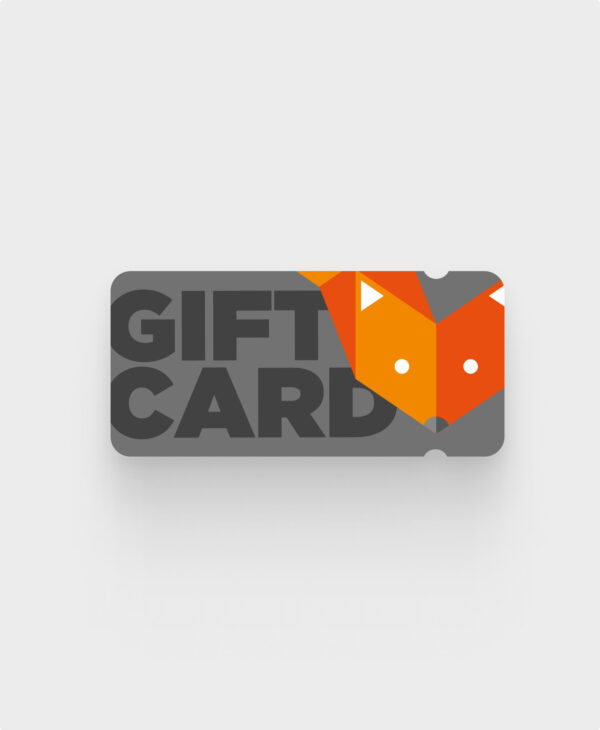 Fox figure or illustration representing the Fox in a Box brand in a gift-themed presentation.